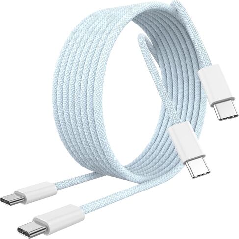 [MFi Certified] USB C to USB C Charging Cable Cord for iPhone 16/16 Plus/16 Pro/16 Pro Max/15/15 Plus/15 Pro/15 Pro Max/Galaxy/Pixel, 2 Pack 60W Woven iPhone 16 Charger Cord 6FT Long, Blue in Saudi Arabia