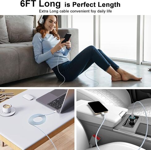 [MFi Certified] USB C to USB C Charging Cable Cord for iPhone 16/16 Plus/16 Pro/16 Pro Max/15/15 Plus/15 Pro/15 Pro Max/Galaxy/Pixel, 2 Pack 60W Woven iPhone 16 Charger Cord 6FT Long, Blue in Saudi Arabia