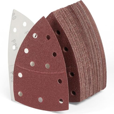 36 PCS Detail Sander Sandpaper Premium 60/80/100/120/180/240 Grits Mouse Sandpaper 6 Hole Palm Sander Paper Hook and Loop Sanding Pads in Saudi Arabia