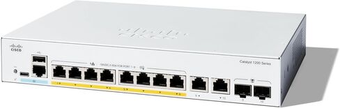 Cisco C1200-8P-E-2G Catalyst 1200 8-Port Gigabit PoE + محول شبكة إيثرنت مُدار (متجدد) in Saudi Arabia