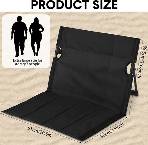 Jetec Foldable Floor Backrest Chair Portable Metal Frame Camping Chair with Storage Bag Light Weight Lazy Seat for Indoor Outdoor Bed Ground Park Lawn Beach Hiking in Saudi Arabia