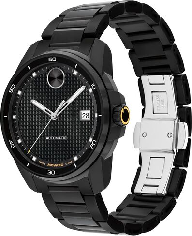 Movado Bold Verso Men's Watch-41 MM CASE ، سوار من الفولاذ المقاوم للصدأ ، تصميم ذاتي ، تصميم أنيق ، هدية له in Saudi Arabia