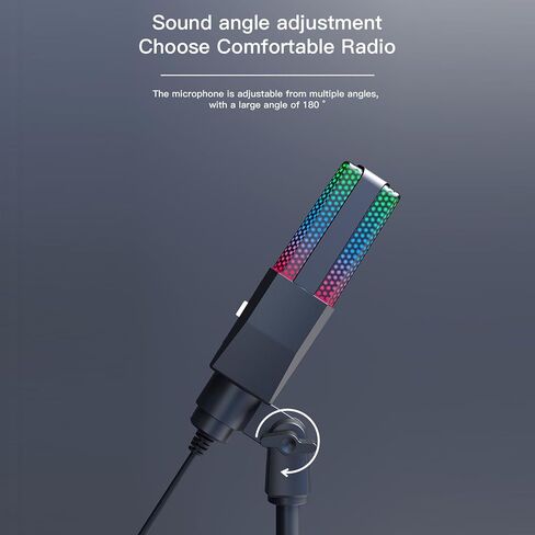 ميكروفون Ciciglow USB للألعاب، ميكروفون مكثف للكمبيوتر RGB 3.5 مم، ميكروفون مكثف للكمبيوتر الشخصي، حامل ثلاثي القوائم معدني، للكمبيوتر المحمول والهواتف المحمولة وبث البث الصوتي in Kuwait