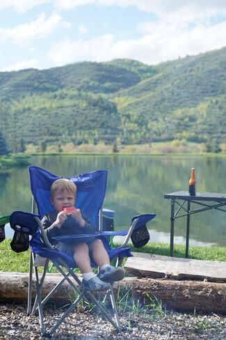 Anytime Chair for Camping, Sports, and The Outdoors w/Carry Bag, Camping Chairs for Adults, Folding Chair for Outside, (by Caddis Sports) (1, Orange) in Kuwait