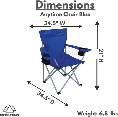 Anytime Chair for Camping, Sports, and The Outdoors w/Carry Bag, Camping Chairs for Adults, Folding Chair for Outside, (by Caddis Sports) (1, Orange) in Kuwait