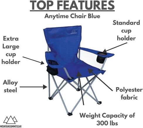 Anytime Chair for Camping, Sports, and The Outdoors w/Carry Bag, Camping Chairs for Adults, Folding Chair for Outside, (by Caddis Sports) (1, Orange) in Kuwait