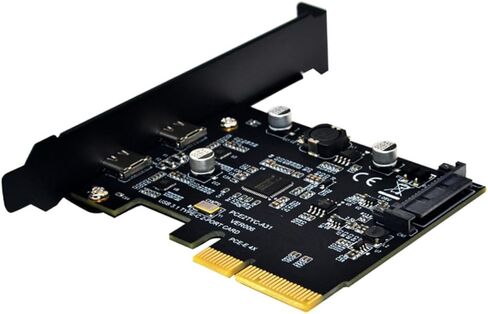 بطاقة توسيع USB PCIe بسرعة 10 جيجابت في الثانية ومنافذ USB-C مزدوجة لنقل البيانات بسرعة عالية متوافقة مع أجهزة الكمبيوتر المكتبية PCI-E للنسخ الاحتياطي للملفات وتحرير الفيديو in Kuwait