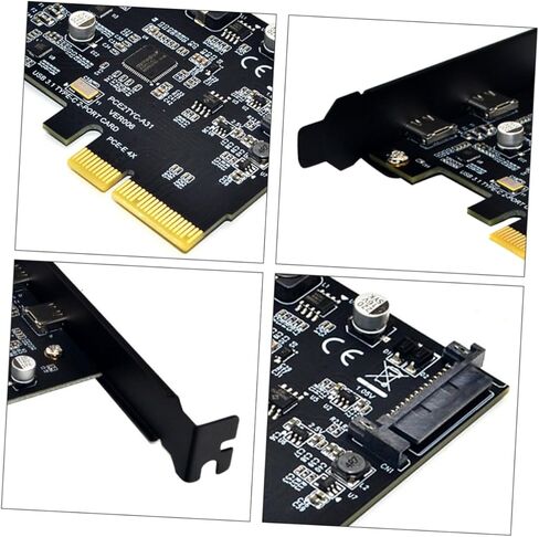 بطاقة توسيع USB PCIe بسرعة 10 جيجابت في الثانية ومنافذ USB-C مزدوجة لنقل البيانات بسرعة عالية متوافقة مع أجهزة الكمبيوتر المكتبية PCI-E للنسخ الاحتياطي للملفات وتحرير الفيديو in Kuwait
