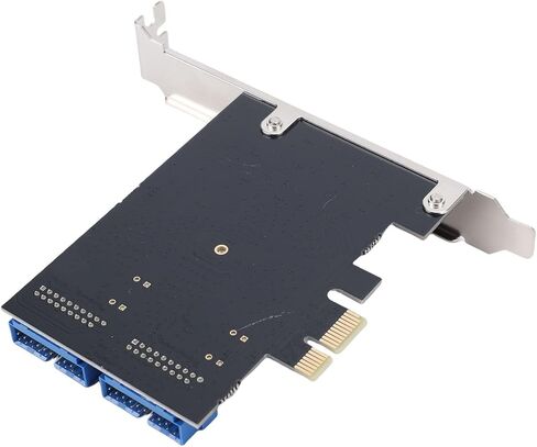 Bewinner PCIe USB 3.0 Expansion Card, Dual 19 Pin to 4 Port Internal Header with Independent 2A Power, Fuses & Capacitors for Desktop Computer Motherboard in Saudi Arabia