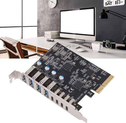 Yoidesu PCIe to USB 3.2 Gen 2 Card with 10Gbps Bandwidth 8 USB Ports (4 x Type C and 4 x Type A), PCIe Expansion Card for for Wins System Desktop PC in Saudi Arabia
