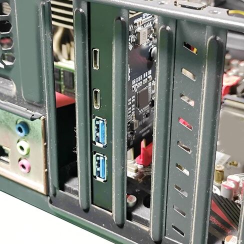 محول بطاقة توسيع USB 3.2 PCI E 1X إلى 4 منافذ من Zunate، واجهة 2 USB A و2 نوع C بسرعة 5 جيجابت في الثانية، بطاقة تحكم التوصيل والتشغيل لأجهزة الكمبيوتر المكتبية Linux، رقاقة in Saudi Arabia