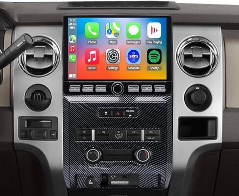 راديو QLED لسيارة Ford F150 2009 2010 2011 2012,2013 2014 STX XL ترقية، نمط ألياف الكربون، استبدال ستيريو بشاشة لمس 8 أساسية، تشغيل لاسلكي Android auto، شبكة 4G LTE، كاميرا مجانية in Kuwait