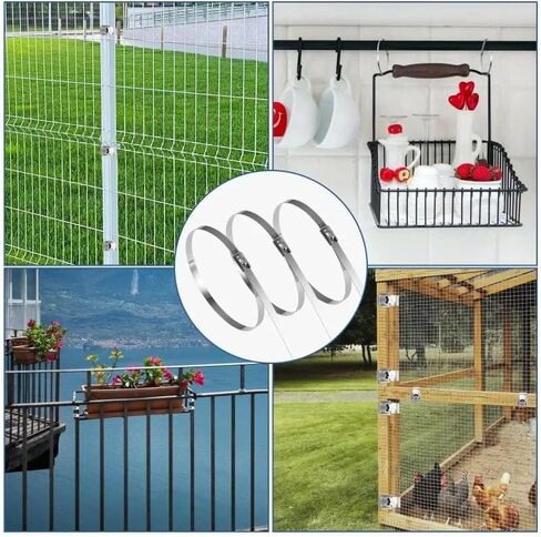20Pcs Metal Zip Ties 304 Stainless Steel Zip Ties Heavy Duty Multi-Purpose Self-Locking Cable Ties for Vehicle, Farm, Cable (4.6x300mm) in Saudi Arabia