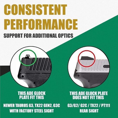 لوحة تركيب بصرية لجلوك (غير MOS/شريحة ما بعد البيع)، Taurus TX22 GEN2، GX4، G3C، Canik TP9SA-متوافقة مع ADE Spike، Shield RMSc، Holosun 407K/507K/EPS Carry، Crimson Trace CTS-1550 red dot Sight in Kuwait