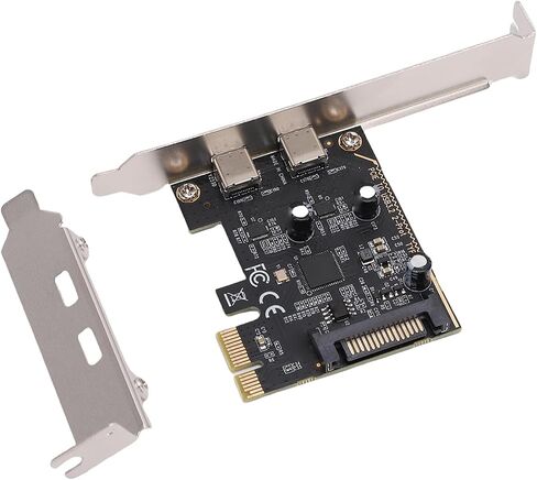 بطاقة PCIe إلى USB 3.2 Gen 1، عرض النطاق الترددي 5 جيجابت في الثانية، 2 منافذ USB من النوع C، بطاقة توسيع USB C PC، محور منفذ داخلي للكمبيوتر المكتبي in Saudi Arabia
