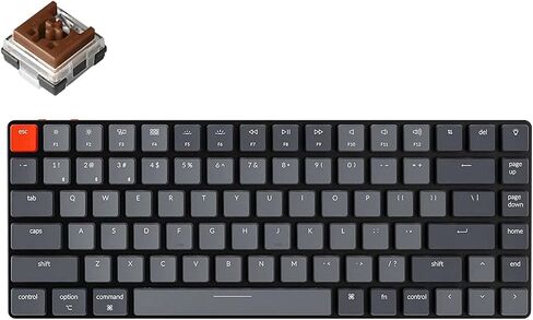 Keychron K3 Version 2, 75% Layout 84 Keys Ultra-Slim Wireless Bluetooth/USB Wired Mechanical Keyboard with White Backlit, Hot-Swappable Low-Profile Keychron Optical Brown Switch for Mac Windows in Saudi Arabia