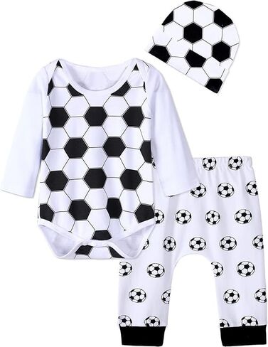 COSLAND Baby Boys' 3pc Sports Outfits, Infant Cotton Clothing Set, Newborn-12 Months in Saudi Arabia