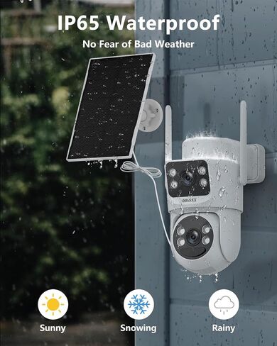 OOSSXX (2-Way Audio & 100% Wire-Free) Solar Security Cameras Wireless Outdoor, 2.5K Dual Lens PTZ 2.4G/5G WiFi Camera Solar Battery Powered, Color Night Version, Auto Tracking in Saudi Arabia