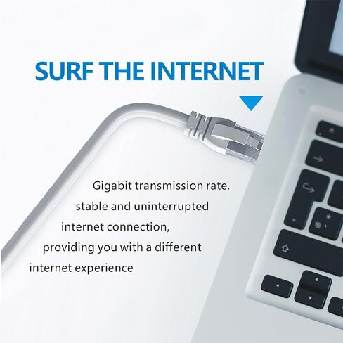 RJ45 Cat 6 Ethernet Patch Cable,1Gpbs High-Speed Transfer Speed,Gold-Plated Connectors,for Personal Computer,Printer,Laptop,Gaming Consoles,Router in Saudi Arabia