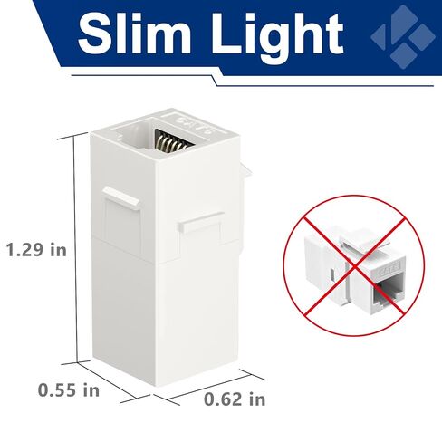 CAT6 RJ45 Keystone Jack (5 Pack) Inline Coupler, Cat6 RJ45 Keystone Coupler, Ethernet Coupler Female to Female Cable Extender, White in Kuwait