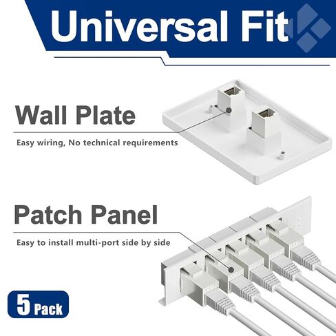 CAT6 RJ45 Keystone Jack (5 Pack) Inline Coupler, Cat6 RJ45 Keystone Coupler, Ethernet Coupler Female to Female Cable Extender, White in Kuwait