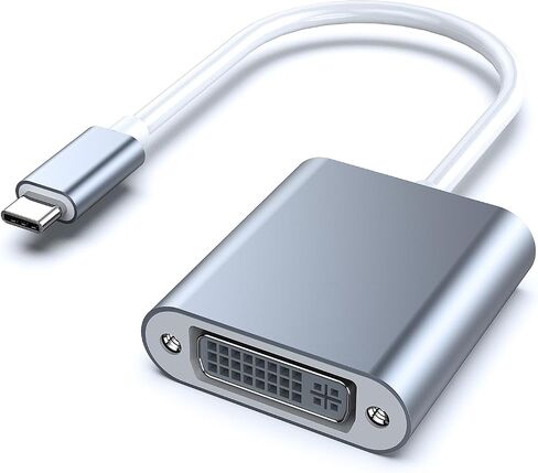 محول USB C إلى DVI، محول من النوع C إلى DVI [متوافق مع Thunderbolt 3/4] مع iPhone 15 Pro/Max، MacBook Pro/Air 2023، iPad Pro، iMac، S23، XPS 17، Surface Book 3 والمزيد - رمادي in Saudi Arabia