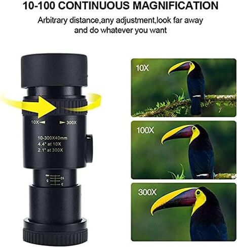 تلسكوب أحادي العين عالي الطاقة 10-300X، نطاق 3000 متر، مثالي للسفر على الشاطئ ومشاهدة الطيور والتخييم والمشي لمسافات طويلة in Saudi Arabia