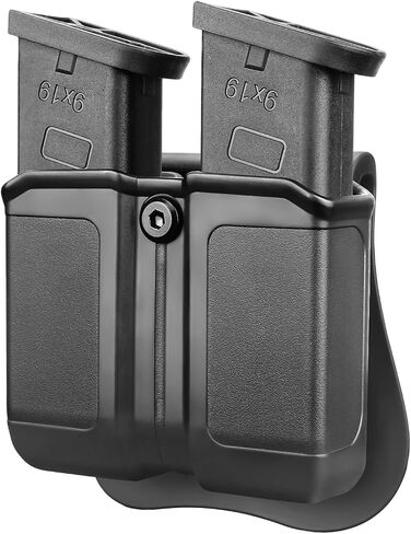 Double Magazine Pouch for 9mm/.40 Dual Stack, MOLLE or Silicone Paddle Mount, Adjustable Cant, Fits Glock, Sig, Springfield, Taurus & Similar Models in Saudi Arabia