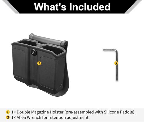 Double Magazine Pouch for 9mm/.40 Dual Stack, MOLLE or Silicone Paddle Mount, Adjustable Cant, Fits Glock, Sig, Springfield, Taurus & Similar Models in Saudi Arabia