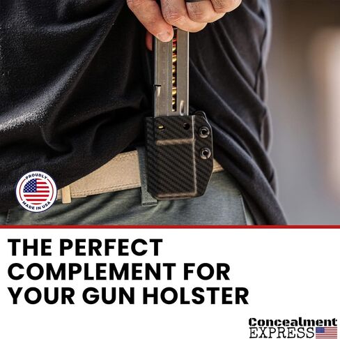 Rounded Magazine Holster - IWB or OWB, Kydex Mag Holder, Adjustable Retention, Spare Mag Carrier, Concealed Carry, Open Carry, Right Hand or Left Hand Carry, American Made, Concealment Express in Saudi Arabia