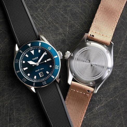 Vaer DS2 Quartz Dive Watch for Men - Ocean Ready 15 ATM, 39mm, Battery-Powered, Sapphire Crystal (+/- 20 Seconds per Month), Two Quick-Change 20mm Straps - Gift Set for Men in Saudi Arabia