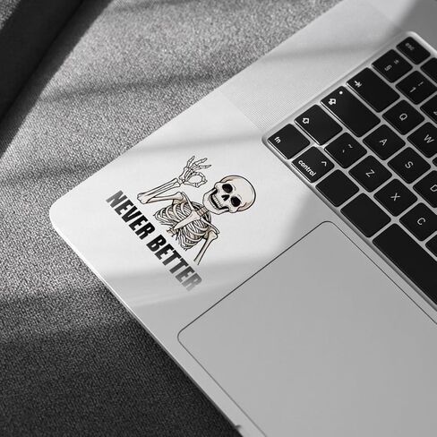 (3pcs) Never Better Skeleton Sticker, Skeleton Laptop Stickers, Funny Dead Inside Sticker, Sarcastic Sticker - Vinyl Stickers 3'' for Laptop Water Bottle Phone Car Window Helmet (Light Skeleton) in Saudi Arabia