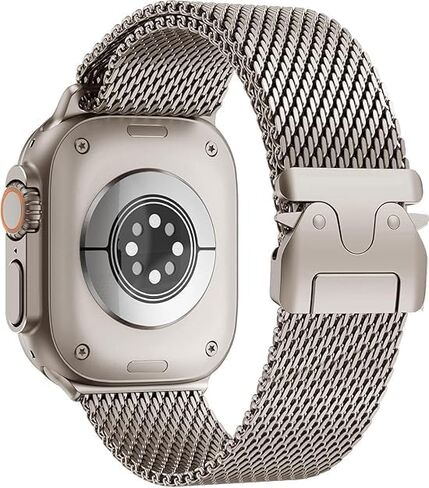 حلقة شبكية من Mycvlleon Milanese لساعة Apple Watch Band للرجال Apple Watch Ultra 3/2/1 44 مم 45 مم 46 مم 49 مم للنساء، مشبك من الفولاذ المقاوم للصدأ على شكل مظلة لساعة iWatch Ultra 2 Series 11 10 9 8 7 6 SE 5 4 3 in Saudi Arabia