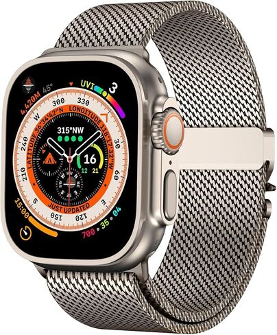 حلقة شبكية من Mycvlleon Milanese لساعة Apple Watch Band للرجال Apple Watch Ultra 3/2/1 44 مم 45 مم 46 مم 49 مم للنساء، مشبك من الفولاذ المقاوم للصدأ على شكل مظلة لساعة iWatch Ultra 2 Series 11 10 9 8 7 6 SE 5 4 3 in Saudi Arabia