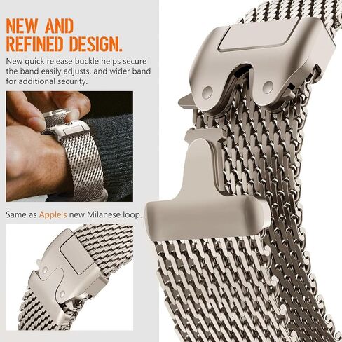 حلقة شبكية من Mycvlleon Milanese لساعة Apple Watch Band للرجال Apple Watch Ultra 3/2/1 44 مم 45 مم 46 مم 49 مم للنساء، مشبك من الفولاذ المقاوم للصدأ على شكل مظلة لساعة iWatch Ultra 2 Series 11 10 9 8 7 6 SE 5 4 3 in Saudi Arabia