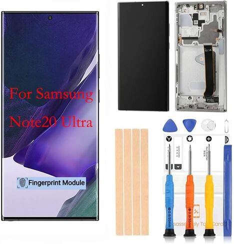 [أسود مع إطار] شاشة Amoled LCD لهاتف Samsung Galaxy Note 20Ultra 5G شاشة رقمية LCD تعمل باللمس بديلة SM-N985 N985A N985F N985P N985R4 T U V W من Qvouaw in Kuwait