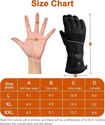 Heated Gloves for Men Women - 5V 5000mAh 3 Heating Levels Waterproof Touchscreen Rechargeable Heating Gloves Heated Gloves for Motorcycling, Hunting, Skiing in Saudi Arabia