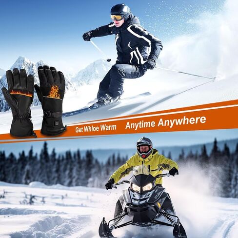 Heated Gloves for Men Women - 5V 5000mAh 3 Heating Levels Waterproof Touchscreen Rechargeable Heating Gloves Heated Gloves for Motorcycling, Hunting, Skiing in Saudi Arabia