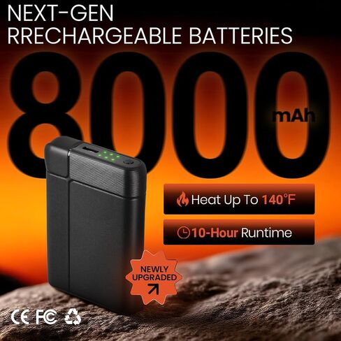 8000mAh*2 Heated Socks, Up to 10-Hour Battery Runtime Rechargeable Electric Socks | Cold Weather Foot Warmer Socks for Men Women | Outdoor Hunting Skiing Camping Hiking, Non-APP Control in Kuwait