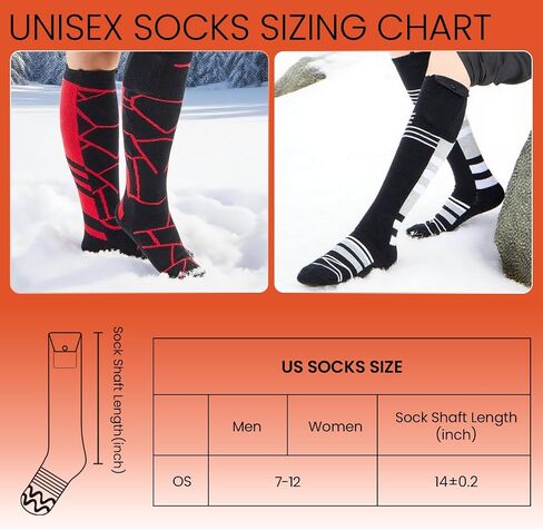 8000mAh*2 Heated Socks, Up to 10-Hour Battery Runtime Rechargeable Electric Socks | Cold Weather Foot Warmer Socks for Men Women | Outdoor Hunting Skiing Camping Hiking, Non-APP Control in Kuwait