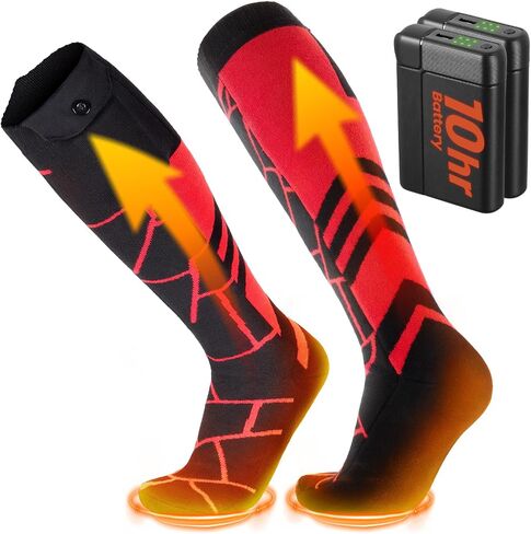 8000mAh*2 Heated Socks, Up to 10-Hour Battery Runtime Rechargeable Electric Socks | Cold Weather Foot Warmer Socks for Men Women | Outdoor Hunting Skiing Camping Hiking, Non-APP Control in Kuwait