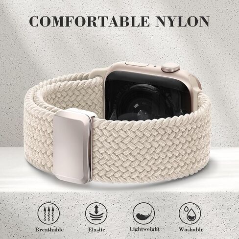 WANLISS Braided Stretchy Band Compatible with Apple Watch Bands for Women 38mm 40mm 41mm 42mm 44mm 45mm 46mm 49mm Men,Soft Nylon Solo Loop Sport Straps for iWatch Series 11 10 9 8 7 6 5 4 3 SE Ultra in Saudi Arabia