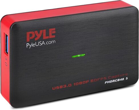 بطاقة التقاط فيديو Pyle HDMI، التقاط فيديو USB 3.0 HDMI مع صوت، تسجيل عالي الدقة 1080p 60FPS، تصميم التوصيل والتشغيل للبث، تسجيل الألعاب، البث المباشر، متوافق مع أجهزة الكمبيوتر الشخصية وأجهزة Mac in Saudi Arabia