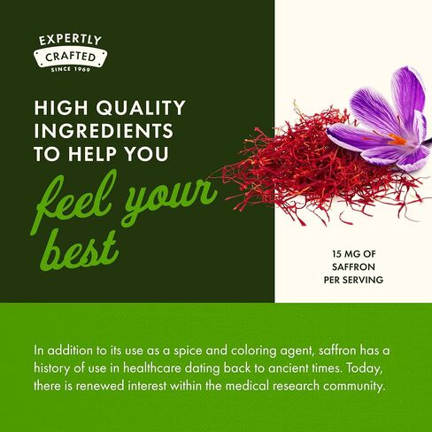 Swanson Full Spectrum Saffron (Whole Ground Stigmas)-Herbal Supplement Promoting Natural Mood Support & Stress Management - Organic Spanish Saffron Supplement-(60 Veggie Capsules, 15mg Each) in Saudi Arabia
