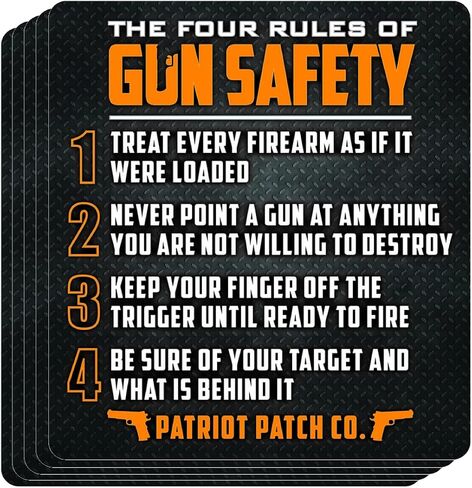 Patriot Patch Co. - 4 Rules of Gun Safety Sticker (1) in Saudi Arabia