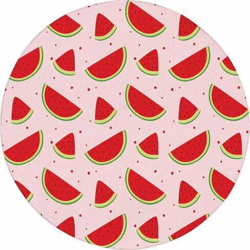 Round Strawberry Bruck Kwaii Pink Circle Rugs لغرفة النوم غرفة المعيشة غرفة لطيفة سجادة السجاد حصيرة السجاد ، 3'x3 '(90 × 90 سم) in Saudi Arabia