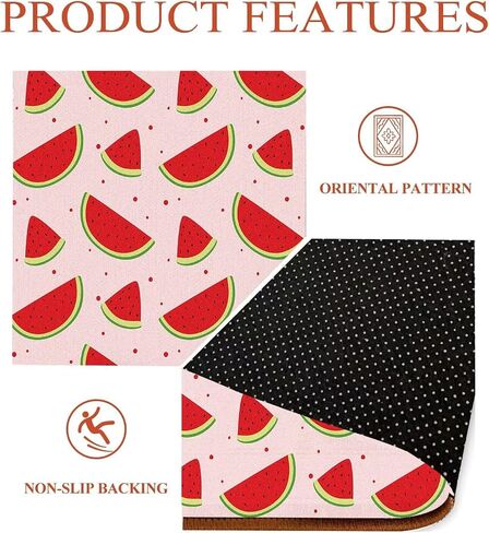 Round Strawberry Bruck Kwaii Pink Circle Rugs لغرفة النوم غرفة المعيشة غرفة لطيفة سجادة السجاد حصيرة السجاد ، 3'x3 '(90 × 90 سم) in Saudi Arabia