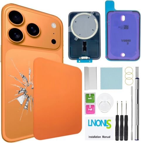 17 Pro Max زجاج خلفي بديل لهاتف iPhone 17 Pro Max غطاء خلفي زجاجي مع مجموعة أدوات إصلاح احترافية مقاومة للماء من Magesafe (فضي) in Saudi Arabia