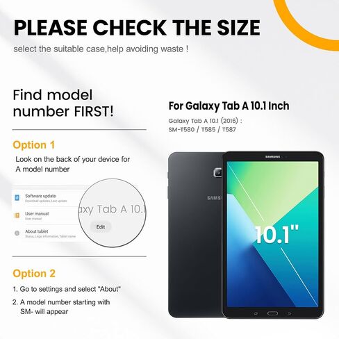 Timecity for Samsung Galaxy Tab A 10.1 Case 2019, Only Fit (SM-T510/ SM-T515/ SM-T517), Drop Proof with Hand Strap Stand Screen Protector Pencil Holder for Galaxy Tab A 10.1 Case - Black in Saudi Arabia