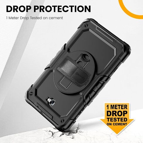 Timecity for Samsung Galaxy Tab A 10.1 Case 2019, Only Fit (SM-T510/ SM-T515/ SM-T517), Drop Proof with Hand Strap Stand Screen Protector Pencil Holder for Galaxy Tab A 10.1 Case - Black in Saudi Arabia